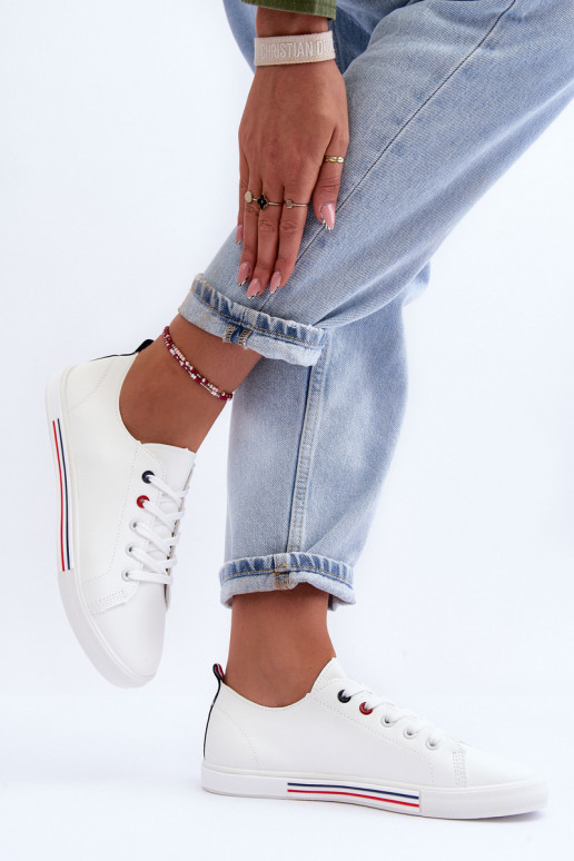 Kožené tenisky Dámske biela farba Mossaia