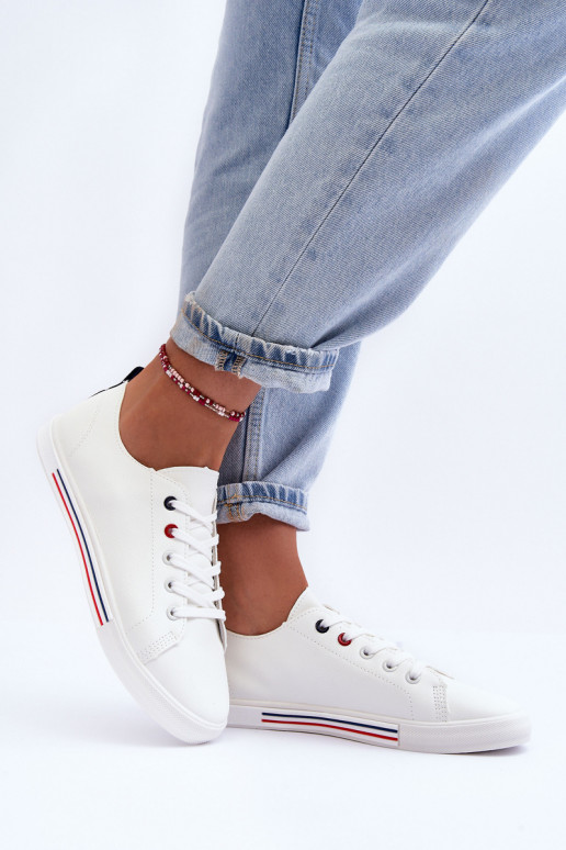 Kožené tenisky Dámske biela farba Mossaia