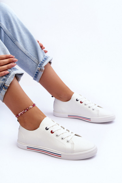 Kožené tenisky Dámske biela farba Mossaia