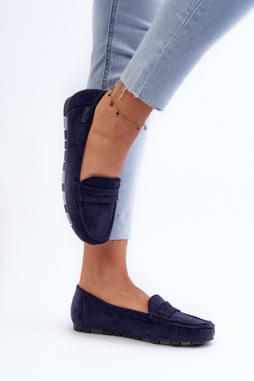 dámske mokasíny z eko semišuoIne Big Star NN274931 Memory Foam System tmavomodrá