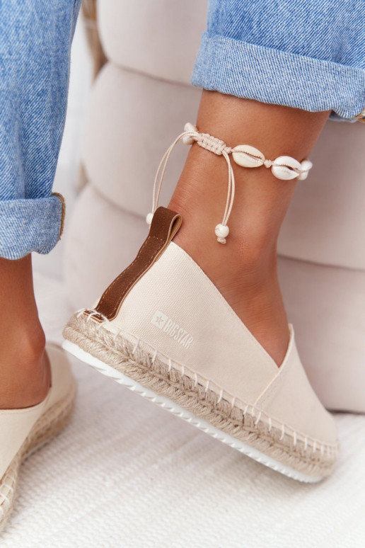 espadrilky Zapnuté spletenej podrážke Big Star HH274501 béžová
