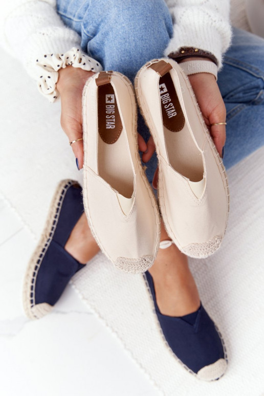 espadrilky Zapnuté spletenej podrážke Big Star HH274501 béžová