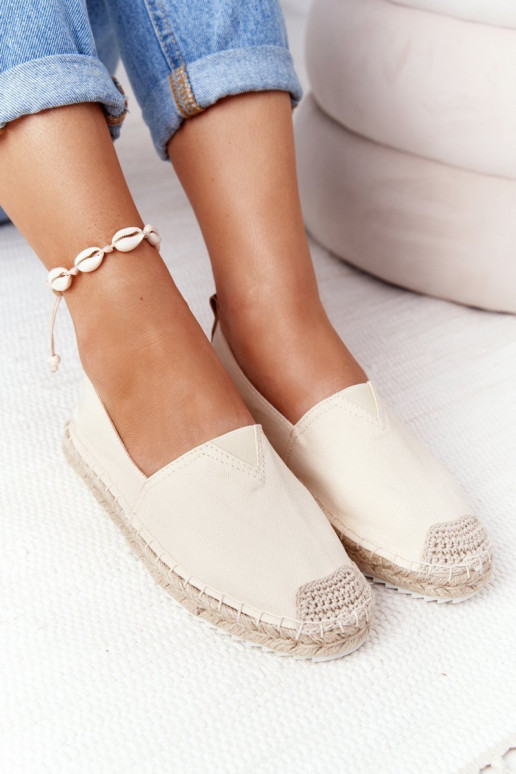 espadrilky Zapnuté spletenej podrážke Big Star HH274501 béžová