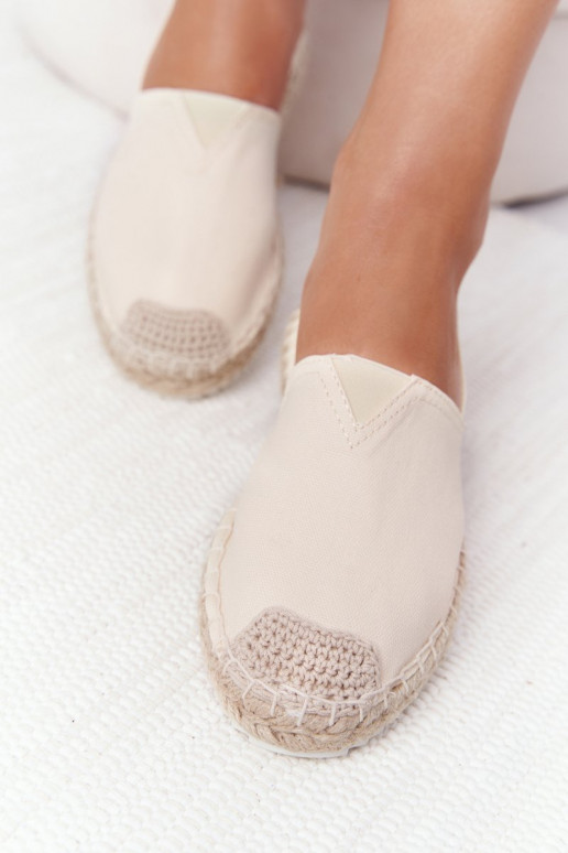 espadrilky Zapnuté spletenej podrážke Big Star HH274501 béžová