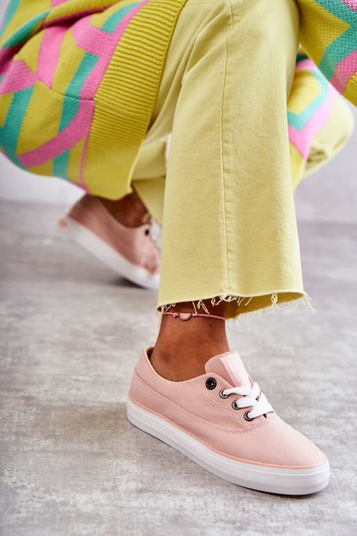 materiál Dámske Tenisky Big Star KK274020 Nude