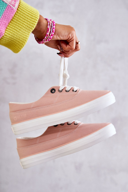 materiál Dámske Tenisky Big Star KK274020 Nude