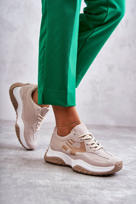 Dámske tenisky s popruhmi béžová Tolea