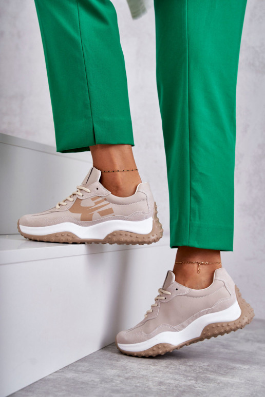 Dámske tenisky s popruhmi béžová Tolea