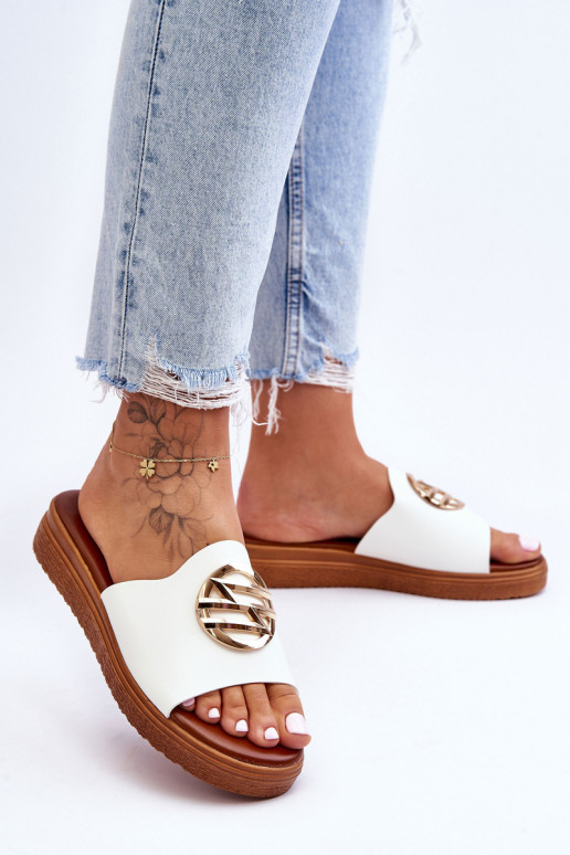 Dámske Papuče s ozdobami biela farba Secrets