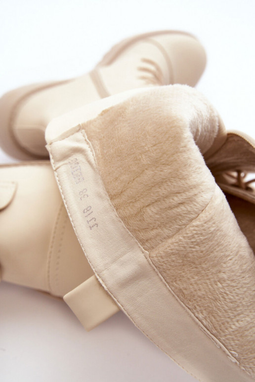 so šnúrkami zahriať sa čižmy perleťové topánky Pred kolenom béžová Bergdis