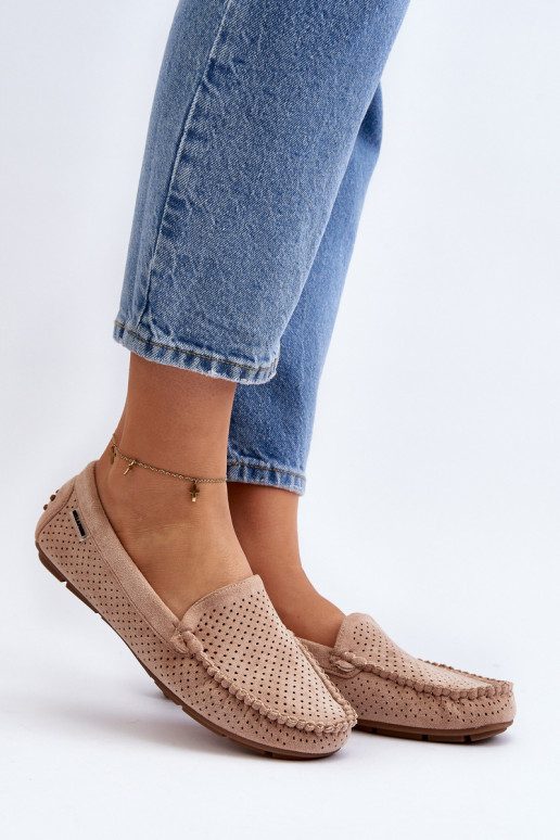 Dámske s prvkami prelamovania Mokasíny béžová Rasirna