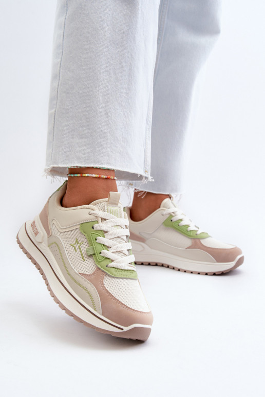 Tenisky model obuvi Dámske Big Star NN274A091 béžová-zelená farba