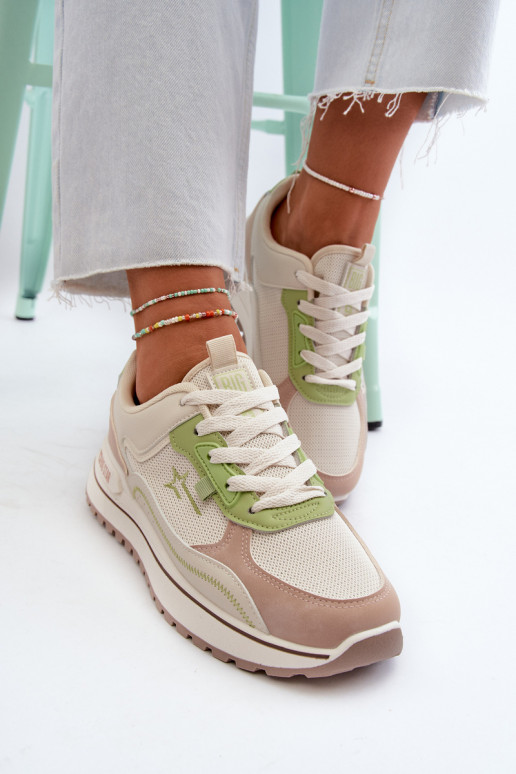 Tenisky model obuvi Dámske Big Star NN274A091 béžová-zelená farba