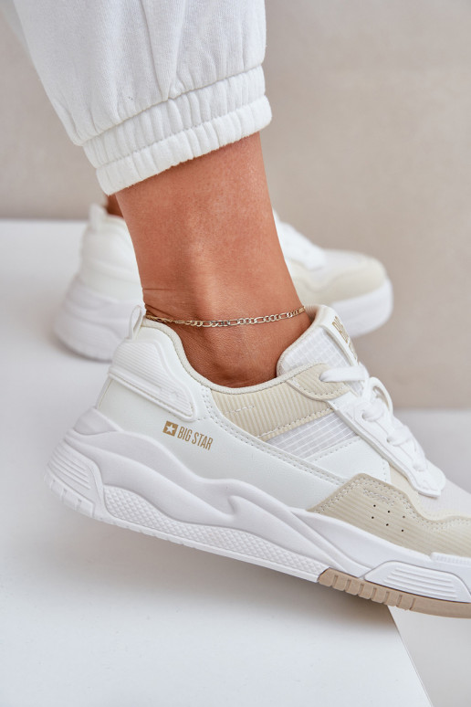 Tenisky model obuvi s platformou Big Star OO274A155 biely-béžová