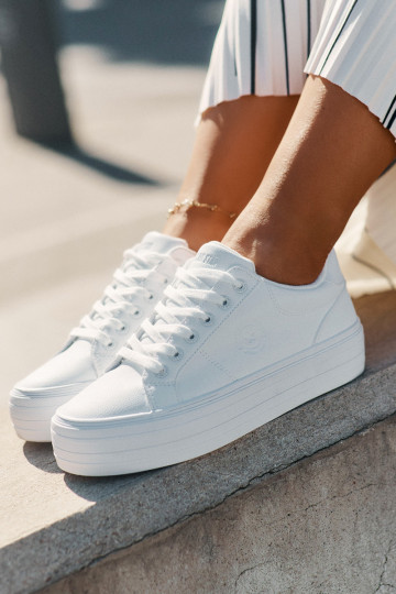 Eko Kožené Bežná obuv s platformou Big Star RR274298 biela farba