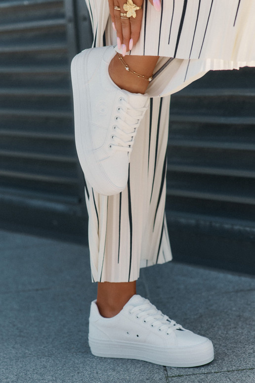 Eko Kožené Bežná obuv s platformou Big Star RR274298 biela farba