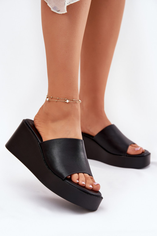 Dámske papuče Zapnuté INedge Eko Kožené čierna Obenae