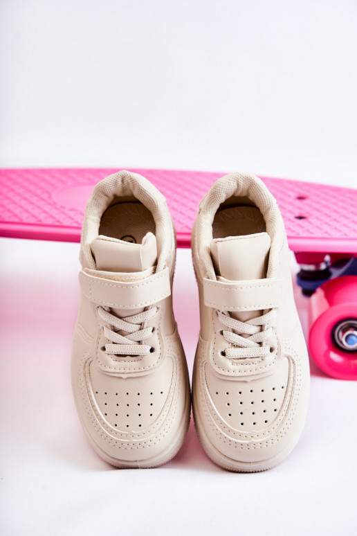 Detská športová obuv s lepiacimi spojkami béžová Elike