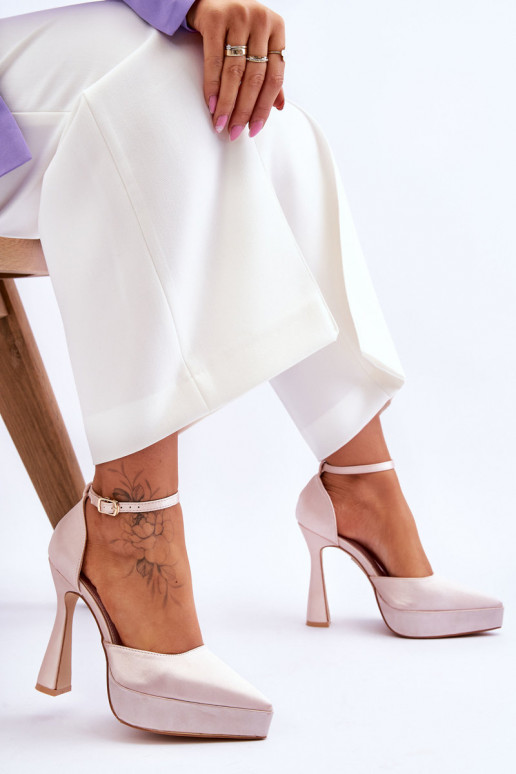 Módne Topánky Zapnuté širšom špendlíku Svetlo ružový odtieň Mádness