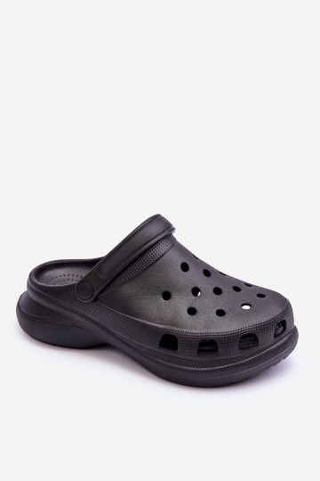 Penové šľapky Crocs s trendovou masívnou podrážkou čierna Katniss
