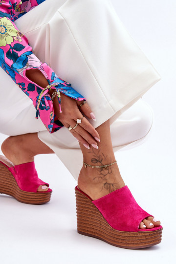 Ľahké papuče s platformou Ružová Good Vibe 2