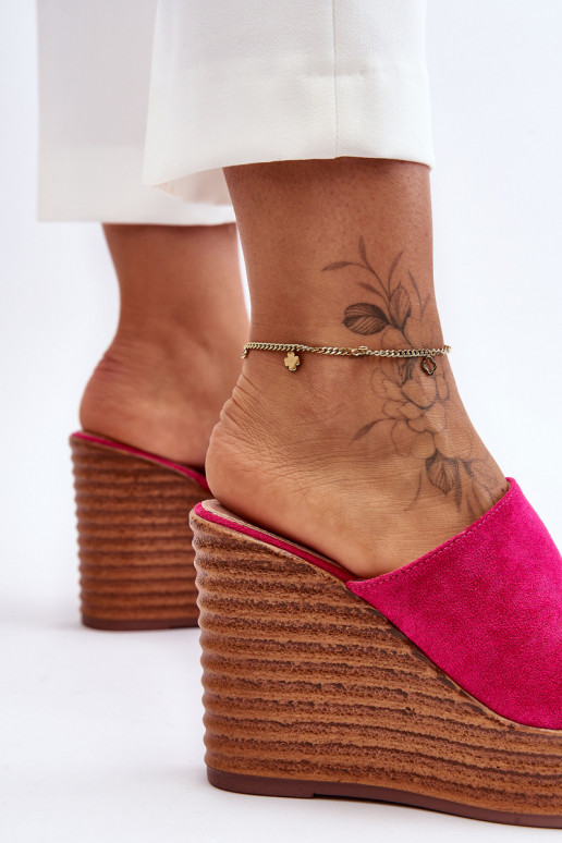 Ľahké papuče s platformou Ružová Good Vibe