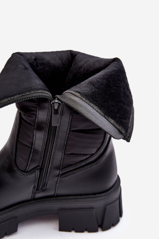 Snehule Čižmy zahriať sa so zipsami čierna Big Star MM274068