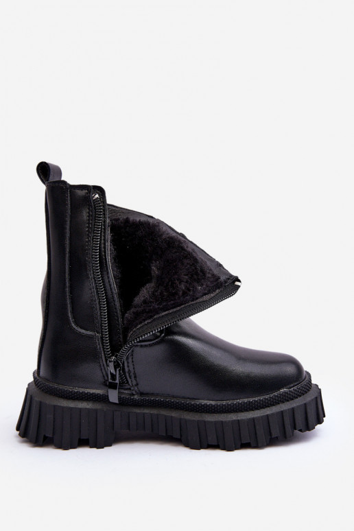 štýlové čižmy deti Zdobené S kamienkami čierna Adelie