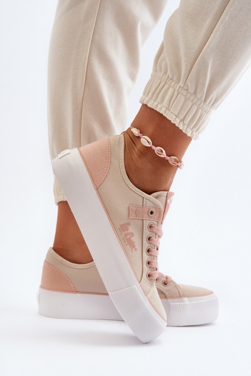 materiál Bežná obuv Lee Cooper LCIN-24-31-2196 béžová