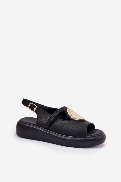 Kožené Elegantný štýl Dámske sandále S.Barski GR51-603 čierna