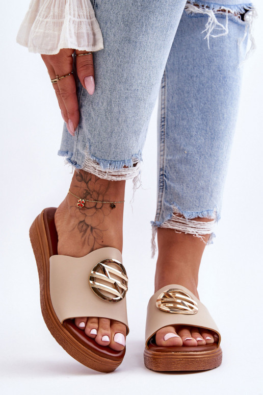 Dámske Papuče s ozdobami béžová Secrets