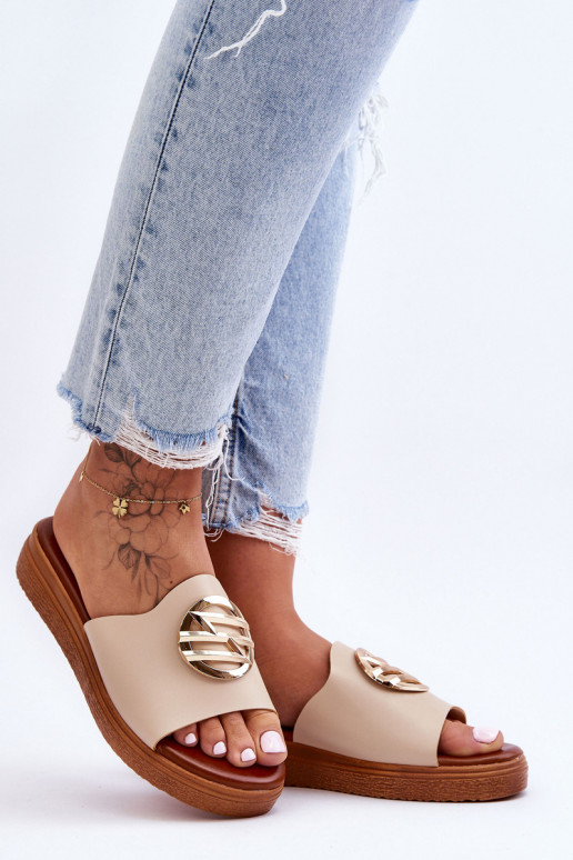 Dámske Papuče s ozdobami béžová Secrets