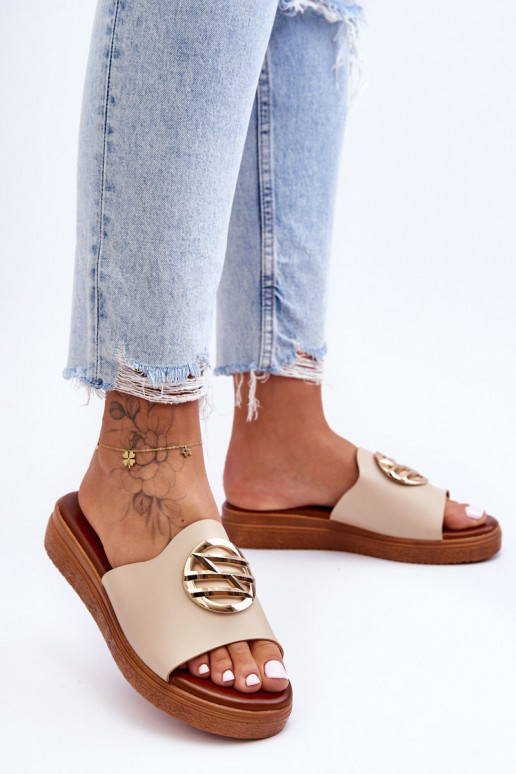 Dámske Papuče s ozdobami béžová Secrets