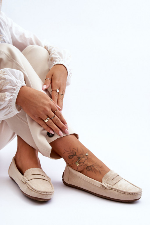 Elegantné semišové mokasíny béžová Lenvie