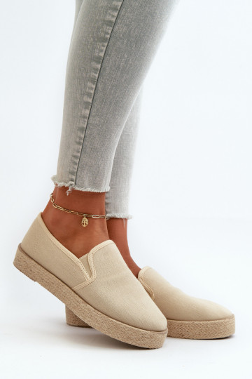 Espadrilky s platformou béžová Zapnutéloenma 2
