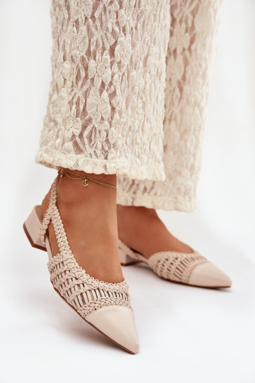 Dámske sandále S vrkočom Zapnuté Klocku slonovina Nivorra 2