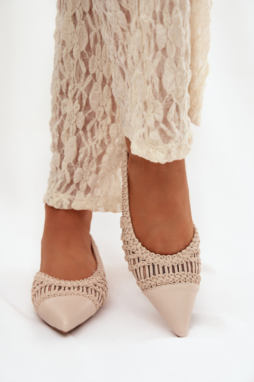 Dámske sandále S vrkočom Zapnuté Klocku slonovina Nivorra