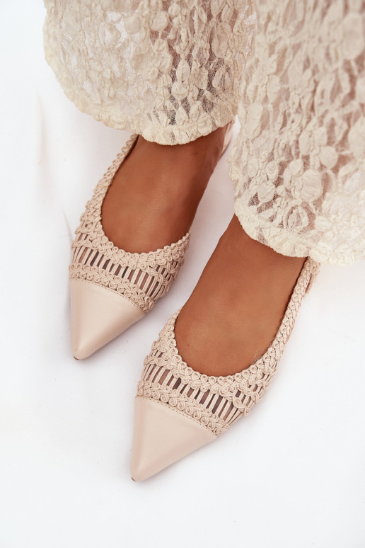 Dámske sandále S vrkočom Zapnuté Klocku slonovina Nivorra