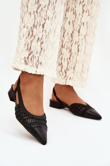 Dámske sandále S vrkočom Zapnuté Klocku čierna Nivorra