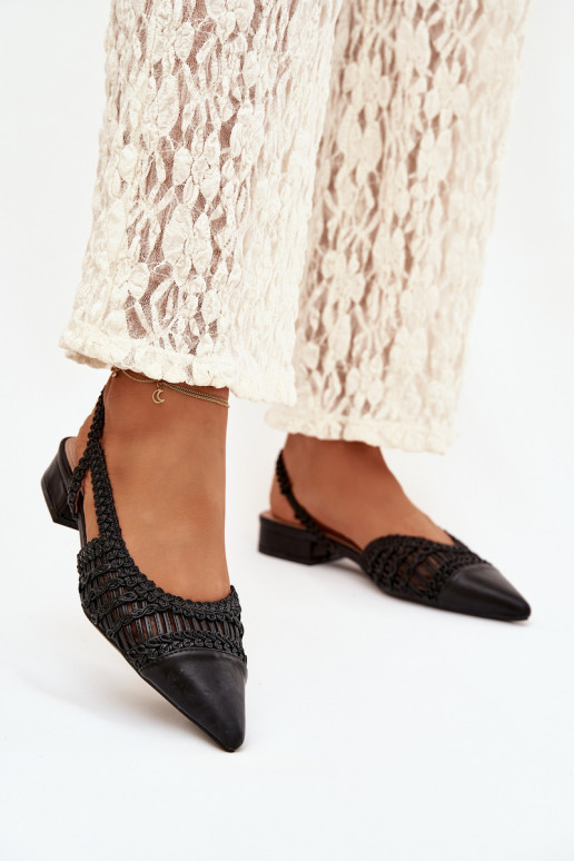 Dámske sandále S vrkočom Zapnuté Klocku čierna Nivorra