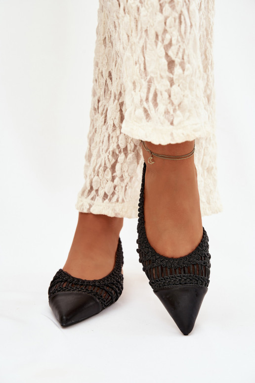 Dámske sandále S vrkočom Zapnuté Klocku čierna Nivorra