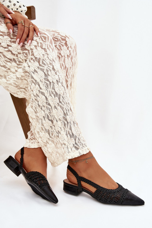 Dámske sandále S vrkočom Zapnuté Klocku čierna Nivorra