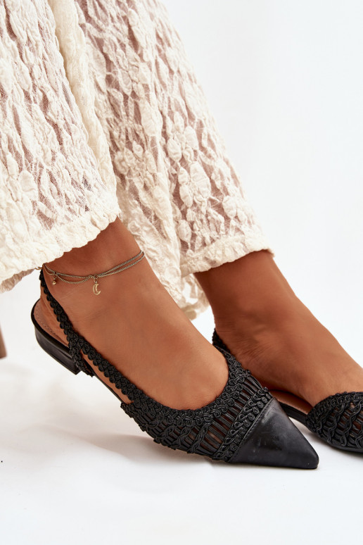 Dámske sandále S vrkočom Zapnuté Klocku čierna Nivorra