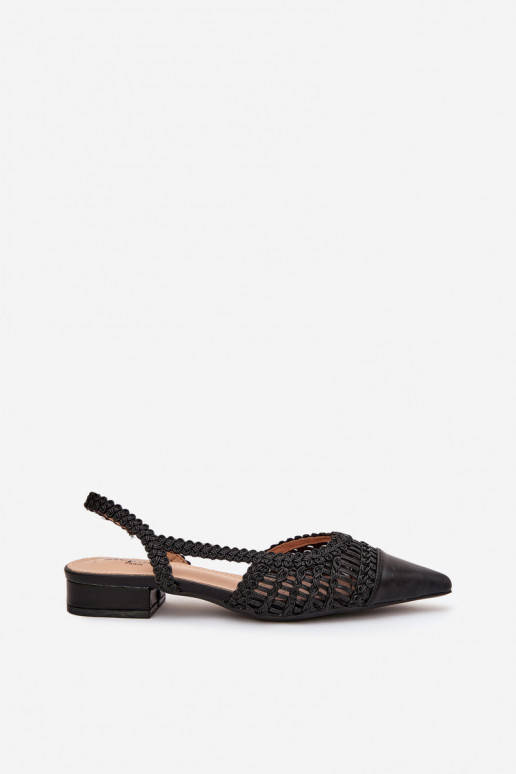 Dámske sandále S vrkočom Zapnuté Klocku čierna Nivorra
