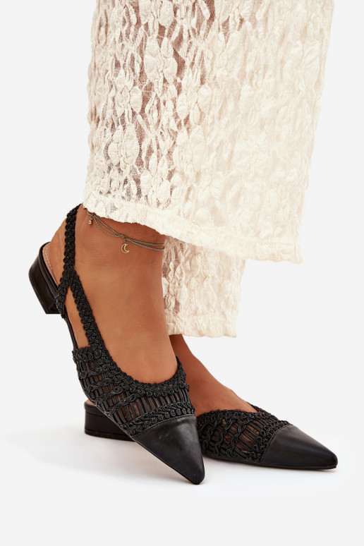 Dámske sandále S vrkočom Zapnuté Klocku čierna Nivorra