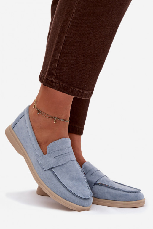dámske mokasínyz eko semišuu Modrá Renelia