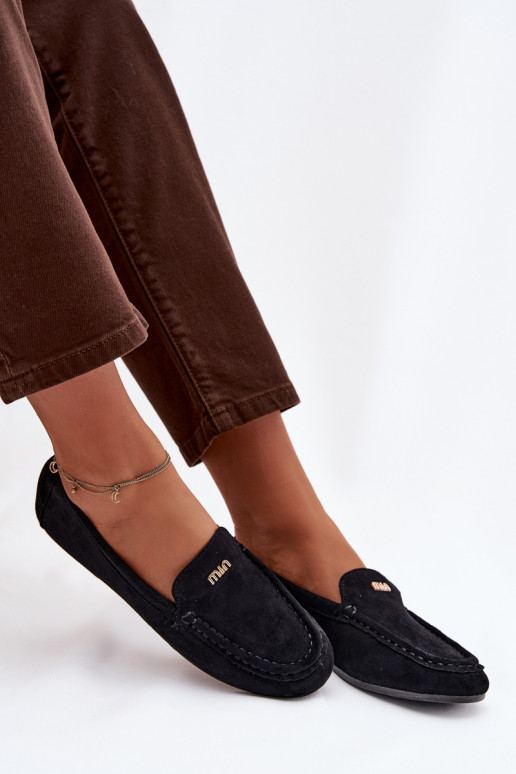 dámske mokasínyMálým zlatej farbym Detalem čierna Sarivelle