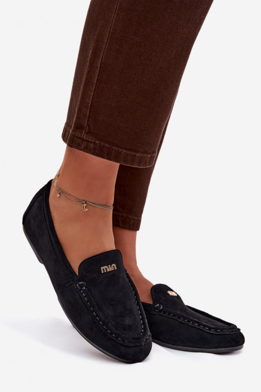 dámske mokasínyMálým zlatej farbym Detalem čierna Sarivelle