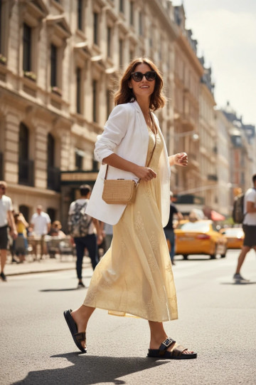 Dámske papuče so zlatými sponami, čierne