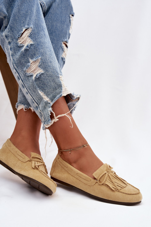 dámske mokasíny so strapcami žltá Janelisse